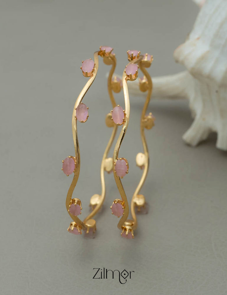 KF101765 - Rubaan Elegant Stone Bangle (color option) - Pair 5-Zilmor