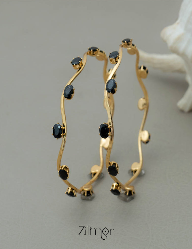 KF101765 - Rubaan Elegant Stone Bangle (color option) - Pair 3-Zilmor