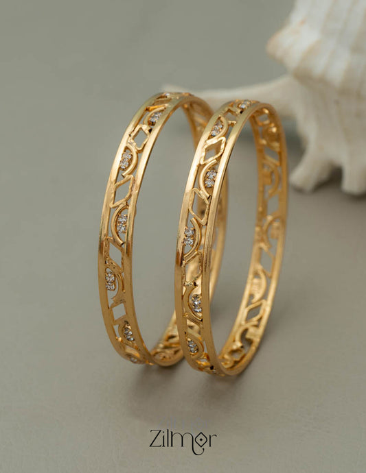 KF200158 - Gold Plated stone bangle (pair)