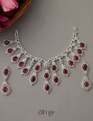 KH100970 - Bridal AD Necklace Earrings Jewellery Set 1-Zilmor