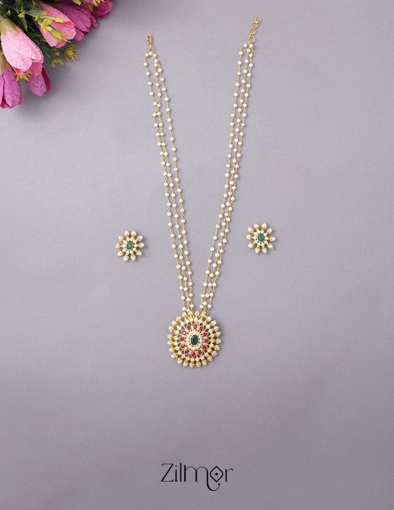 KH101001 - Pearl Haram Necklace Set with Earrings