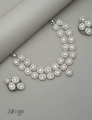 KH101081 - Double Layer Bridal Polki Necklace Earrings set