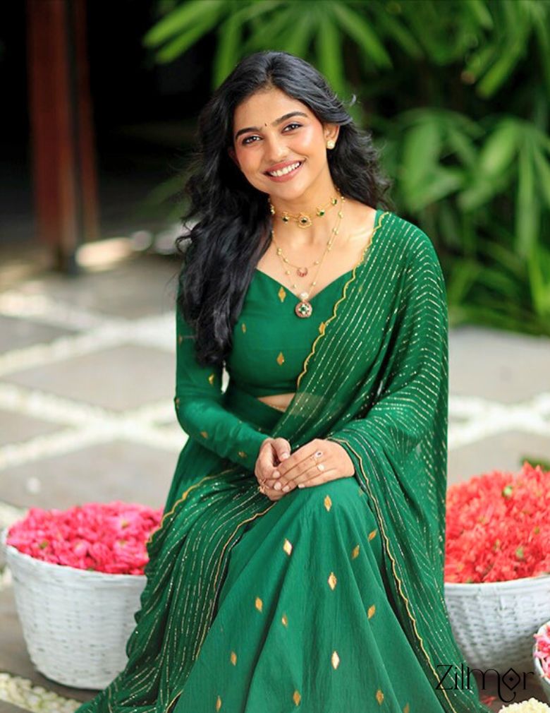 KH1011382 - Moissanite Stone& Jadau Kemp Double Layer Necklace with Earrings