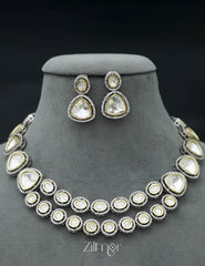 KH101161 - Bridal Kundan Necklace Earrings  Set 2-Zilmor