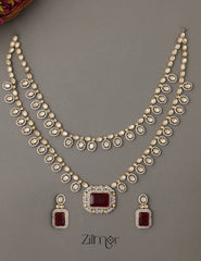KH101162 - Bridal Kundan Necklace Earrings  Set