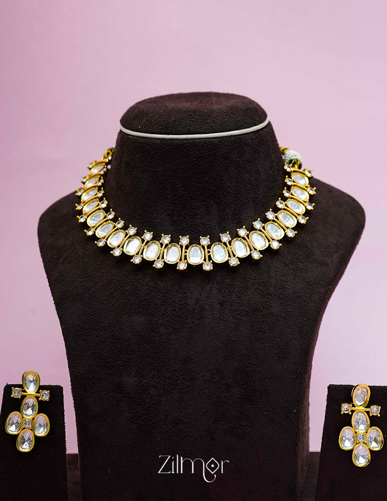 KH101222 -Kundan Necklace With Earring 3-Zilmor