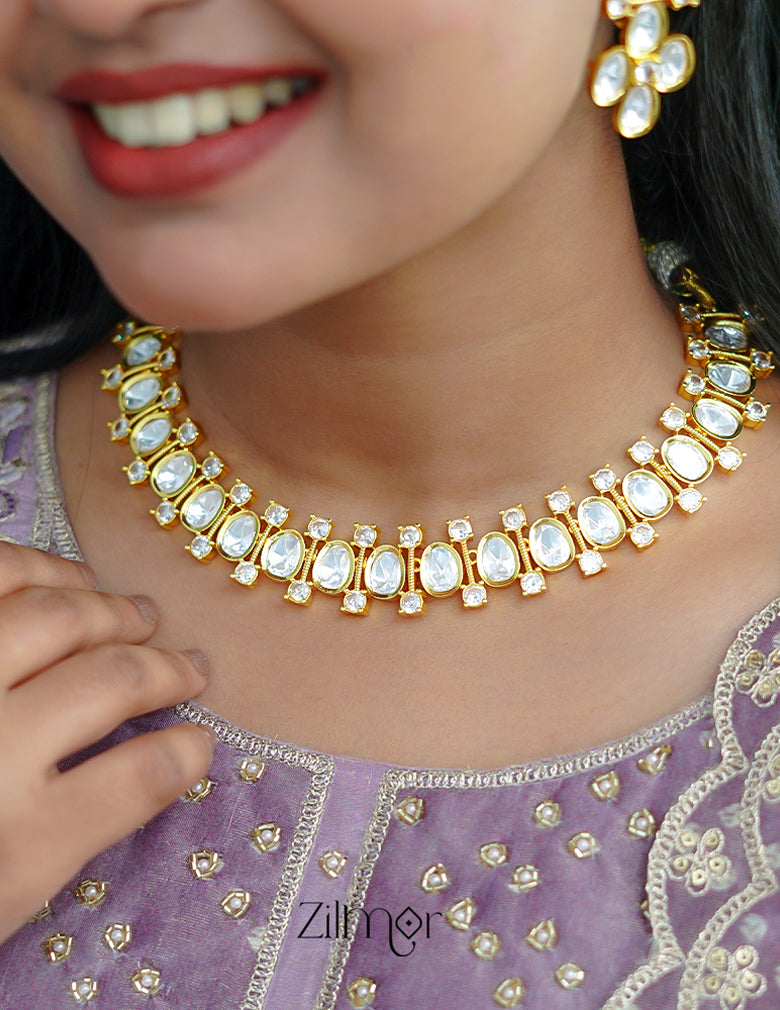 KH101222 -Kundan Necklace With Earring 5-Zilmor
