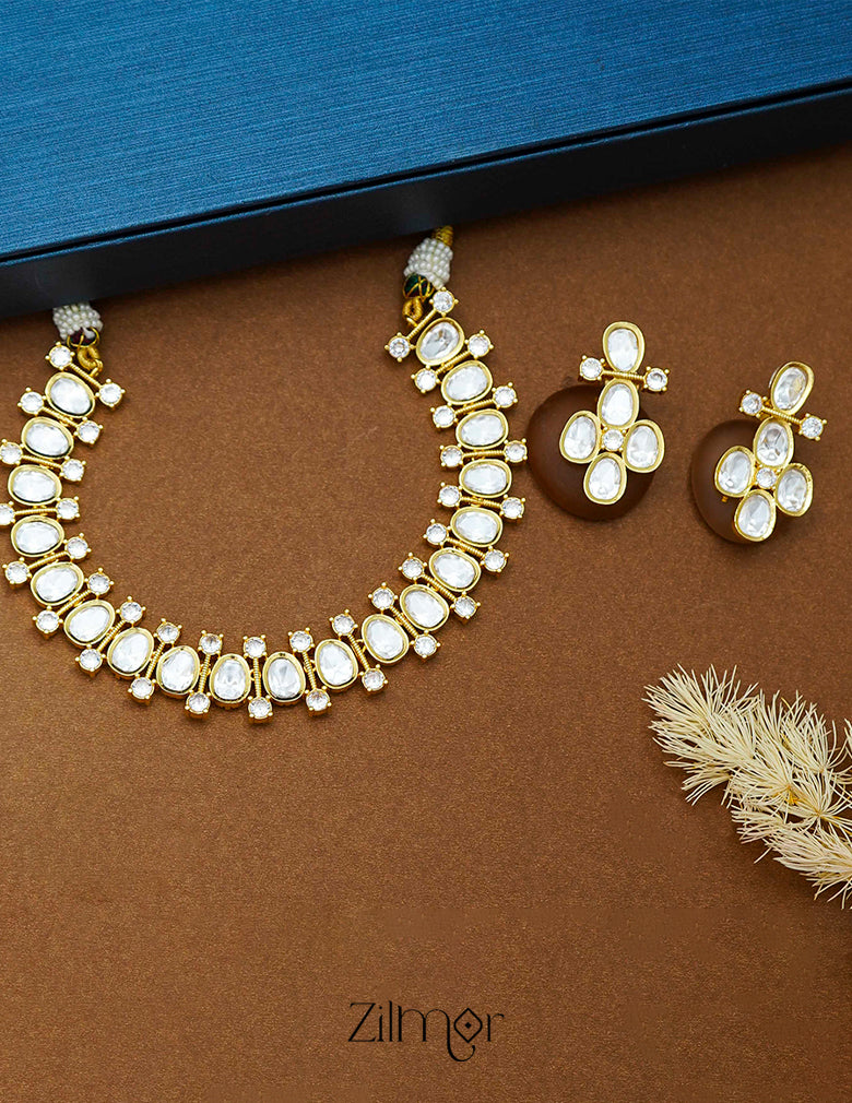 KH101222 -Kundan Necklace With Earring 2-Zilmor
