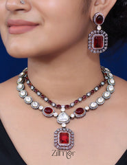 KH101333 - Victorian Polki  Necklace Earring Set 1-Zilmor