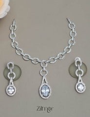 KH101465 - AD Stone Necklace Earrings Set 3-Zilmor