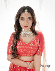 KH200106 - Bollywood Style Kundan Necklace Earrings Bridal Set 2-Zilmor