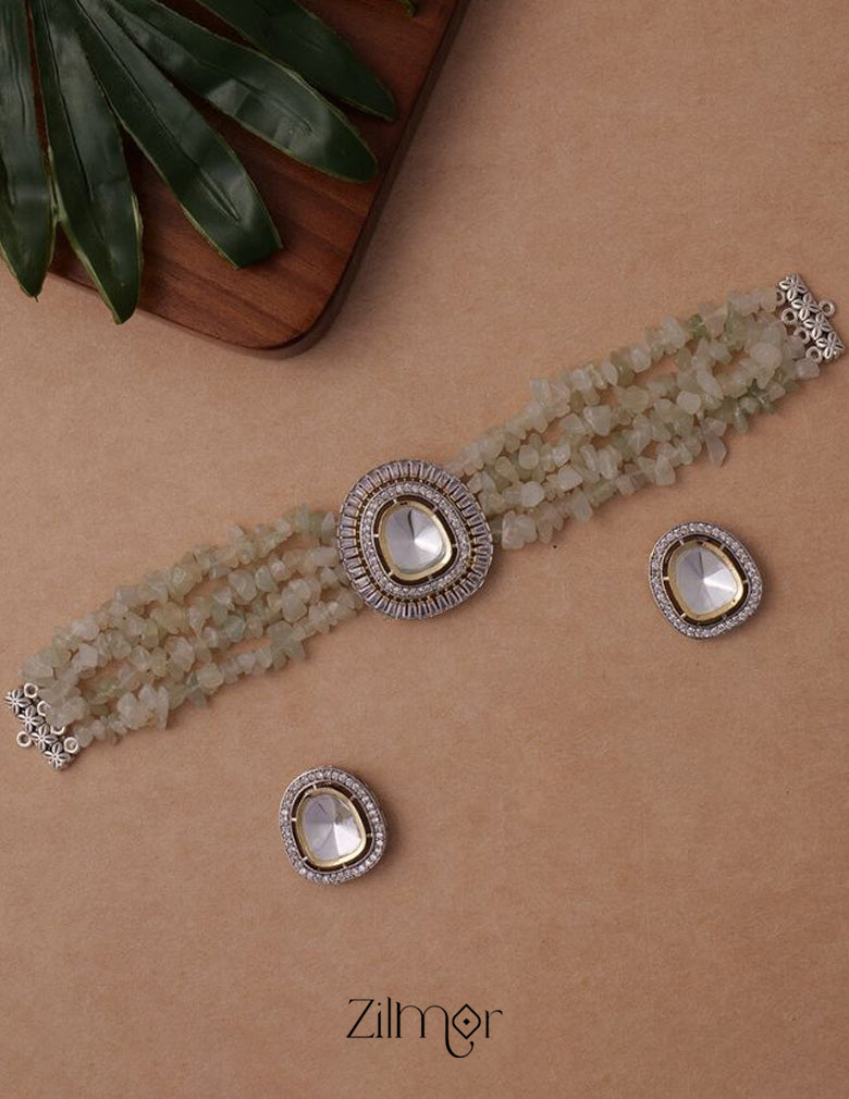 KH200114 - Semi Precious Stone Necklace Earrings Set 5-Zilmor