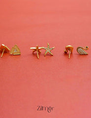 KJ101194 - Combo stud Earrings (Gold Toned) 3-Zilmor