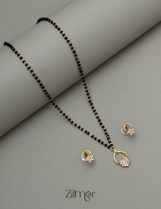 KJ101337 - Mangalsutra Necklace Earring Set