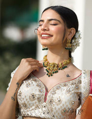 KK101203 - Antique Temple Choker  Necklace set 4-Zilmor
