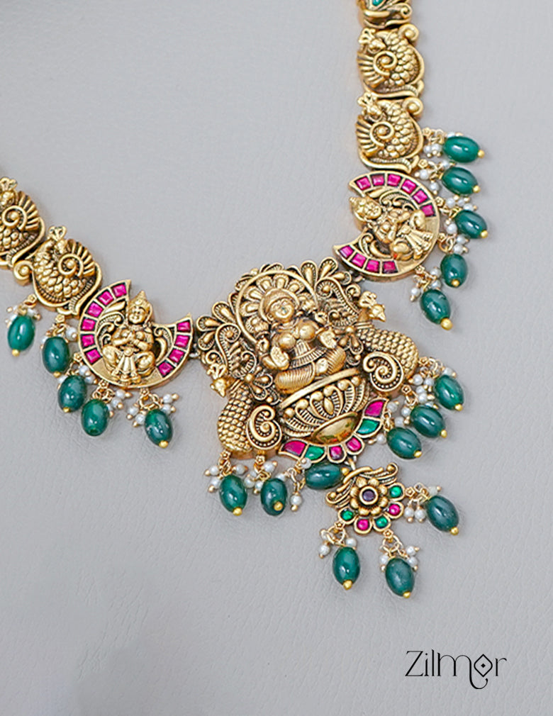 KK101203 - Antique Temple Choker  Necklace set 5-Zilmor