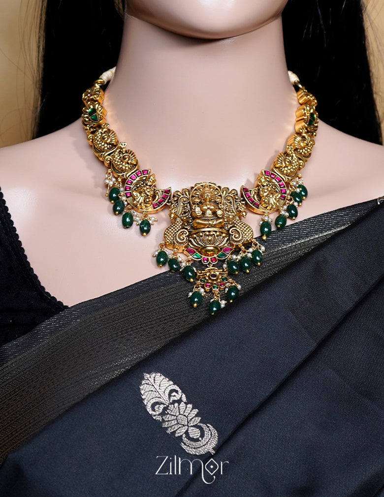 KK101203 - Antique Temple Choker  Necklace set 6-Zilmor
