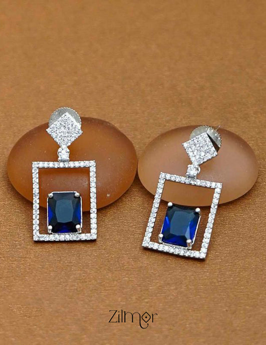 KL101217 - Silver Color AD Stone Earrings (color option)