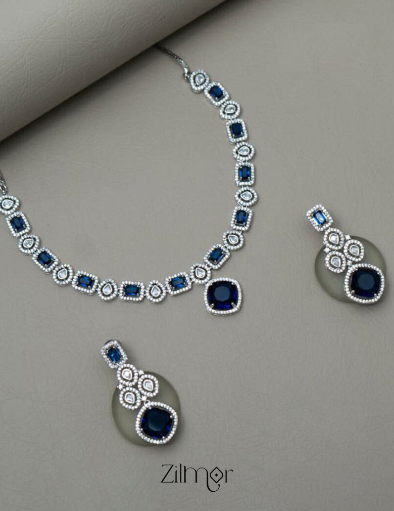 KL101377 - AD Necklace with matching Earrings 4-Zilmor