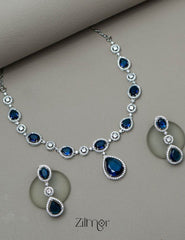KL101379 - AD Necklace with matching Earrings