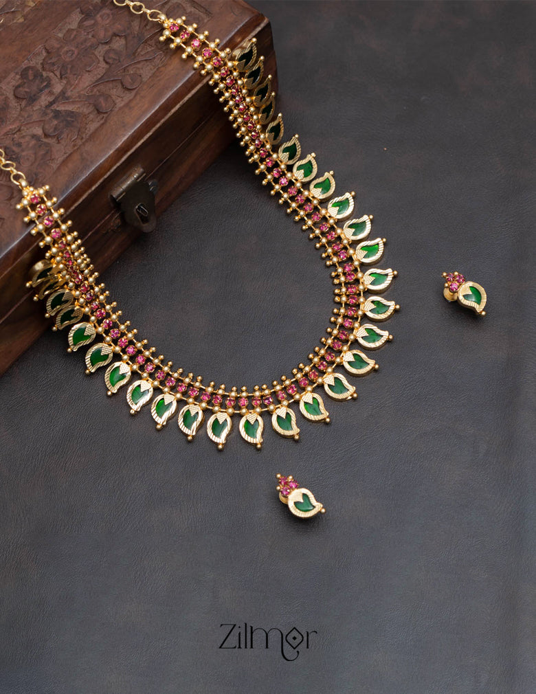 KO101469 - Gold Tone Kerala Traditonal Mango Necklace 1-Zilmor