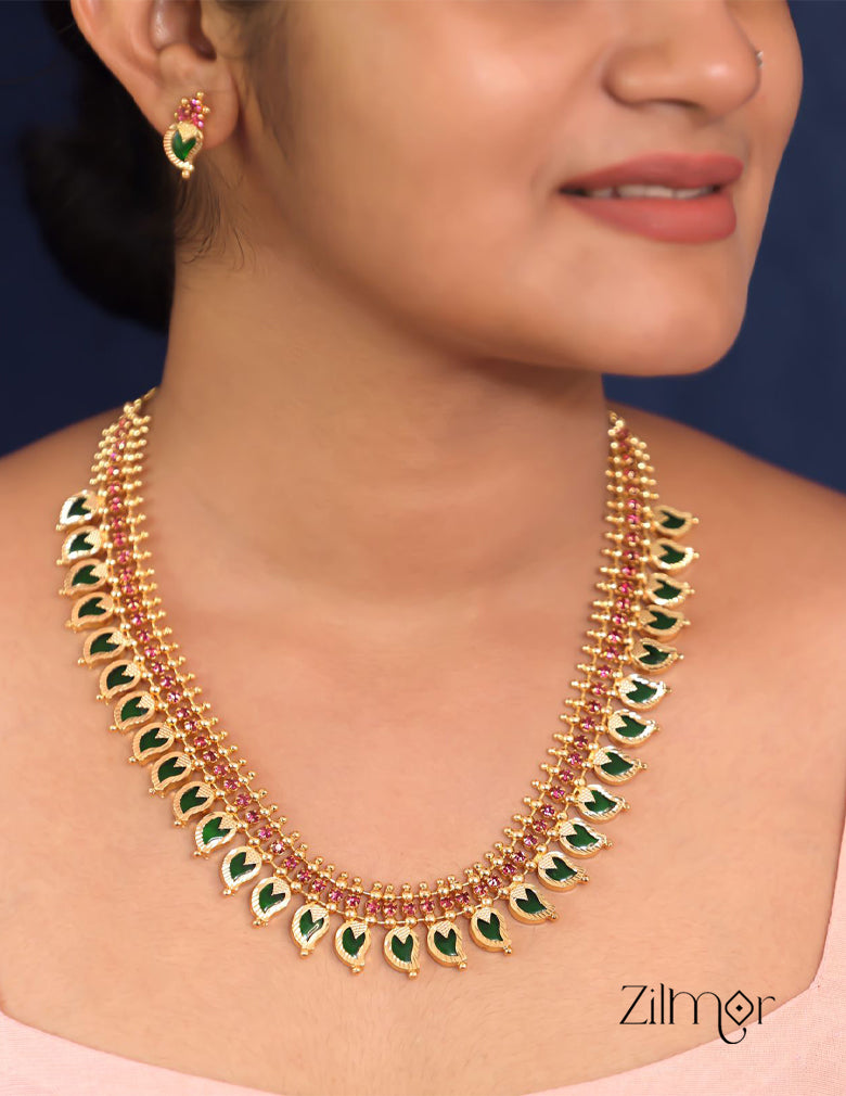 KO101469 - Gold Tone Kerala Traditonal Mango Necklace 2-Zilmor