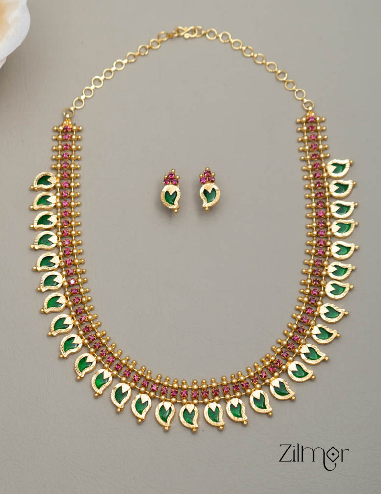 KO101469 - Gold Tone Kerala Traditonal Mango Necklace 3-Zilmor