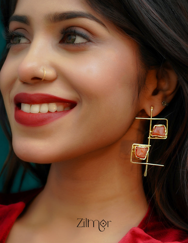 KR200129 - Natural Raw Stone Earring 1-Zilmor