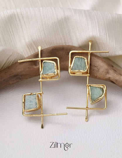 KR200129 - Natural Raw Stone Earring 3-Zilmor