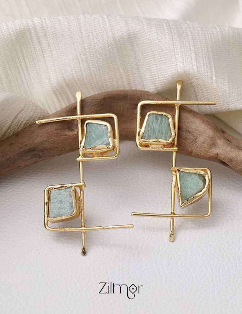 KR200129 - Natural Raw Stone Earring 3-Zilmor