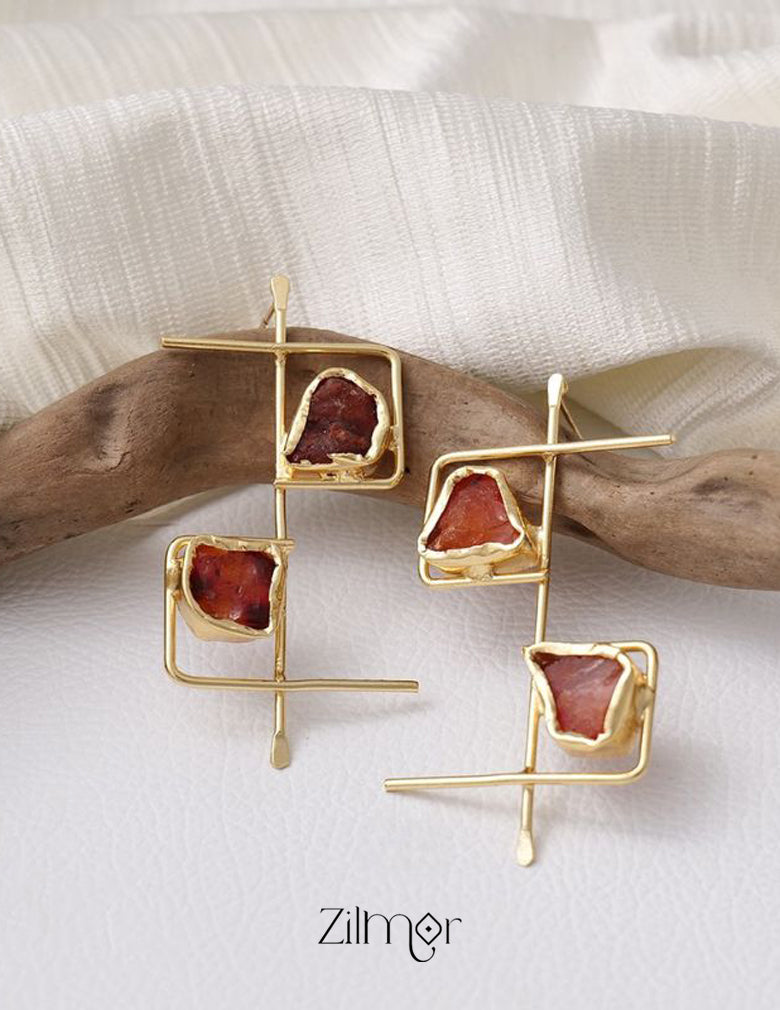 KR200129 - Natural Raw Stone Earring 4-Zilmor