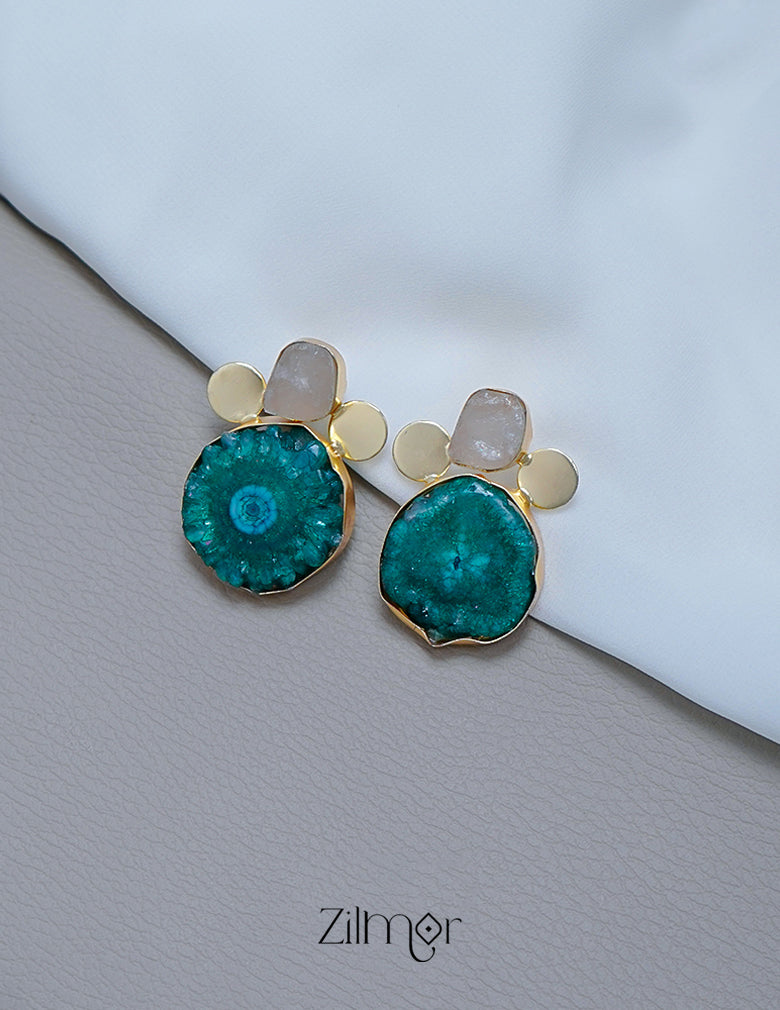 KR200131 - Druzy and Natural Raw Stone Earring 3-Zilmor