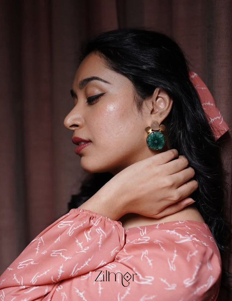 KR200131 - Druzy and Natural Raw Stone Earring 2-Zilmor