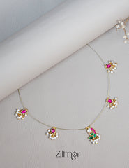 KS1011114- Kemp Pendant Pearl Semi precious Stone Hanging Invisible Necklace 1-Zilmor
