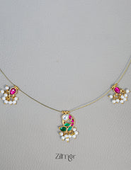 KS1011114- Kemp Pendant Pearl Semi precious Stone Hanging Invisible Necklace 2-Zilmor