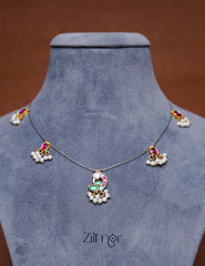 KS1011114- Kemp Pendant Pearl Semi precious Stone Hanging Invisible Necklace 3-Zilmor