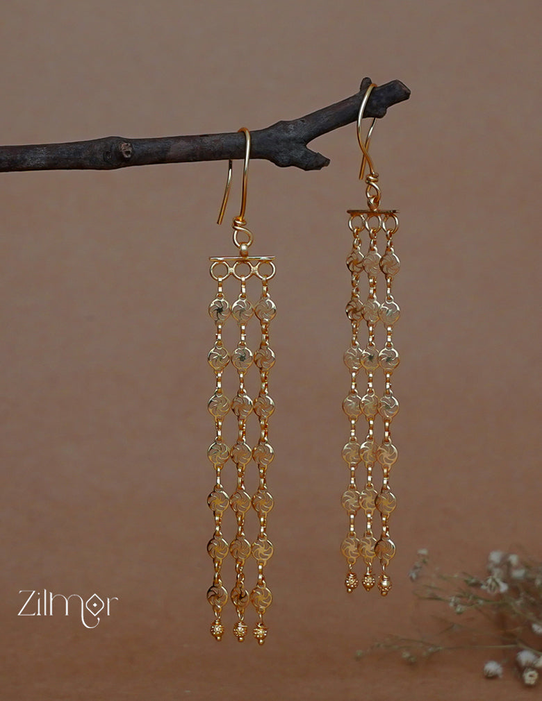 KT1011149 -Gold Toned Long Earrings for Women 3-Zilmor