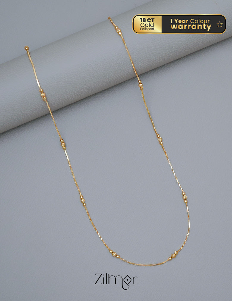 KT1011419 - Gold toned Simple Chain Necklace 2-Zilmor