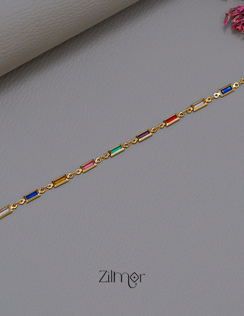 KT1011540 - Anti Tarnish Multi colour Stone  Bracelet 4-Zilmor