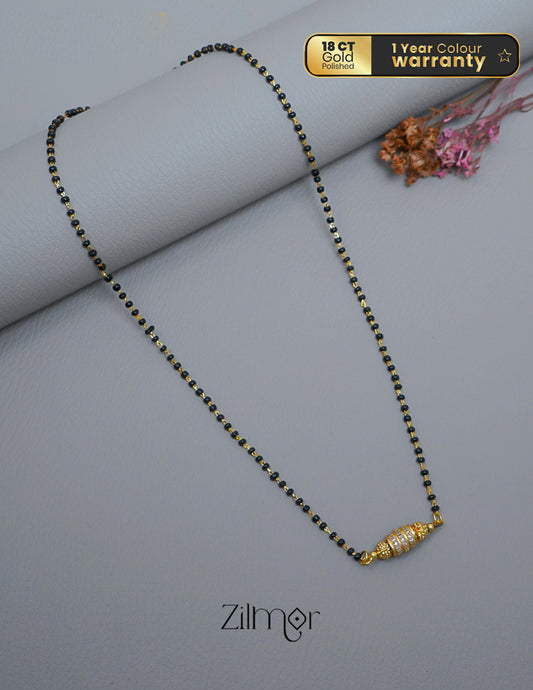 KT1011542 - Gold Plated AD Stone Pendant Mangalsutra Necklace