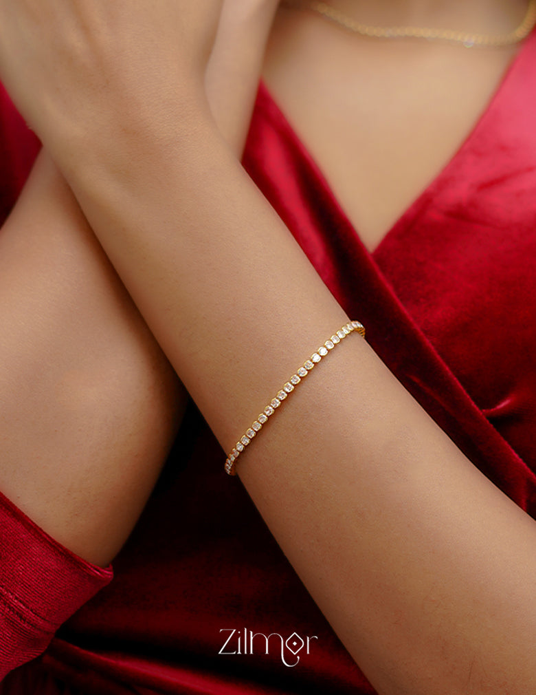 KT1011558 - Gold Toned AD Stone  Bracelet 1-Zilmor
