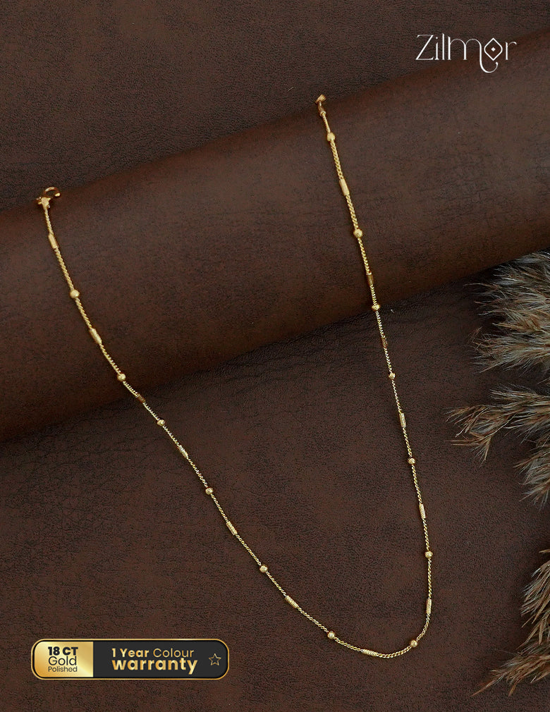 KT1011747- Anti Tarnish Gold Plated Simple Chain Necklace