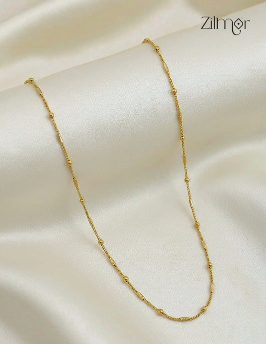 KT1011747- Anti Tarnish Gold Plated Simple Chain Necklace