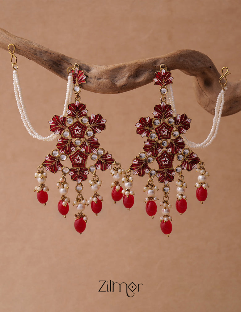 KV200117  Handcrafted Metal Earrings with Chain 4-Zilmor