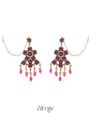KV200117  Handcrafted Metal Earrings with Chain 3-Zilmor
