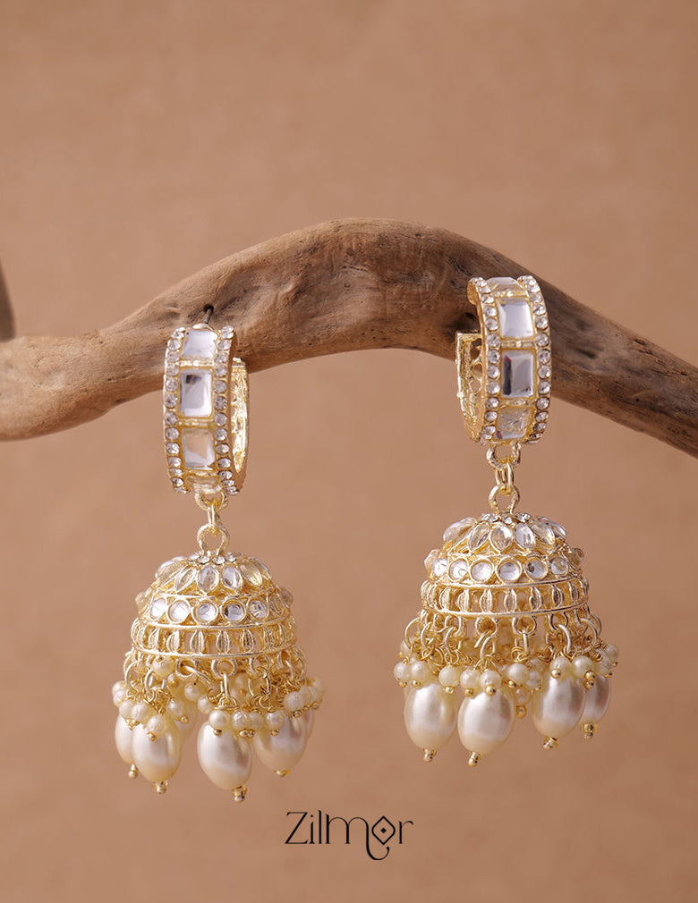 KV200119 - Beads hanging Jhumka Earrings 3-Zilmor