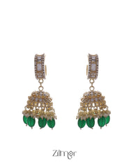 KV200119 - Beads hanging Jhumka Earrings 2-Zilmor