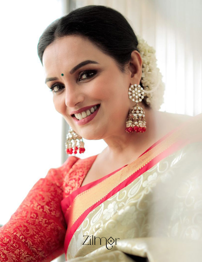 KV200122 - Big kundan jhumka with earchain 1-Zilmor