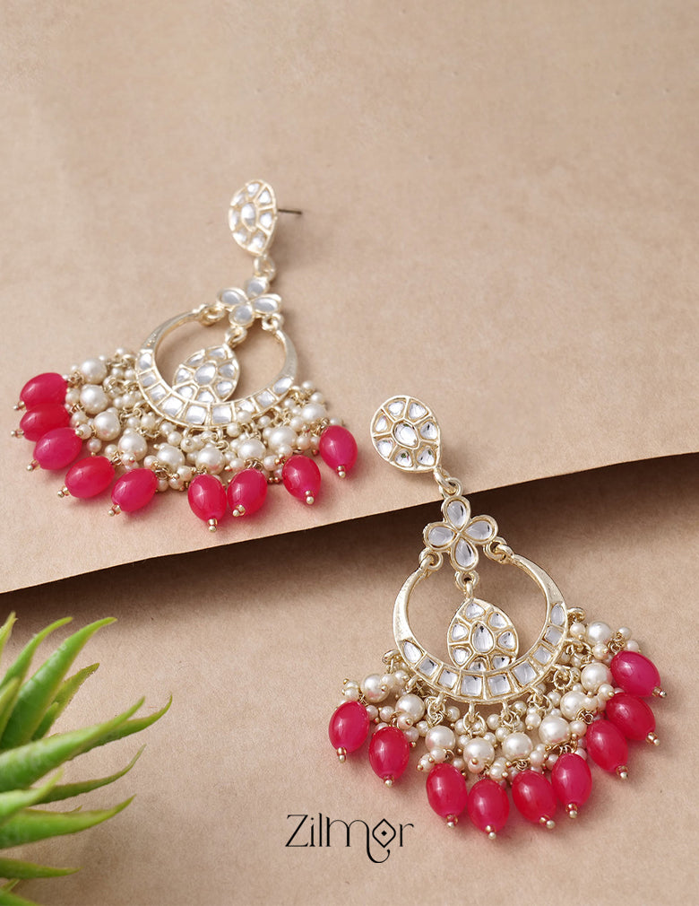 KV200126 - Kundan Chandbali Earrings 3-Zilmor