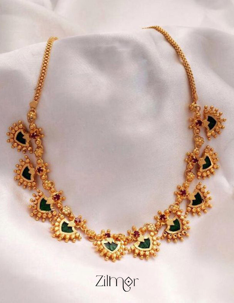 KY101006 - Palakka Short Haram Necklace 3-Zilmor